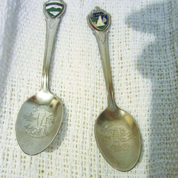 VTG SOUVENIR SPOONS, VERMONT & NEW HAMPSHIRE, COLLECTIBLE $EA - Picture 1 of 6